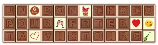 Chocolats personnalisés message félicitations