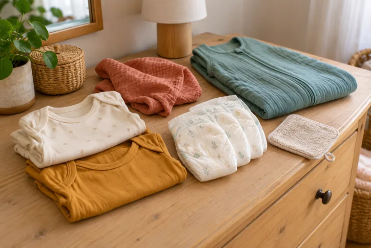 Indispensables pour un petit budget naissance : bodies, couches, gigoteuse et linge de bébé
