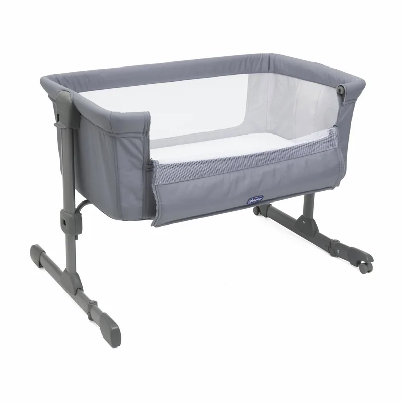 Berceau cododo Chicco Next2Me Essential gris, avec parois en filet et deux roulettes